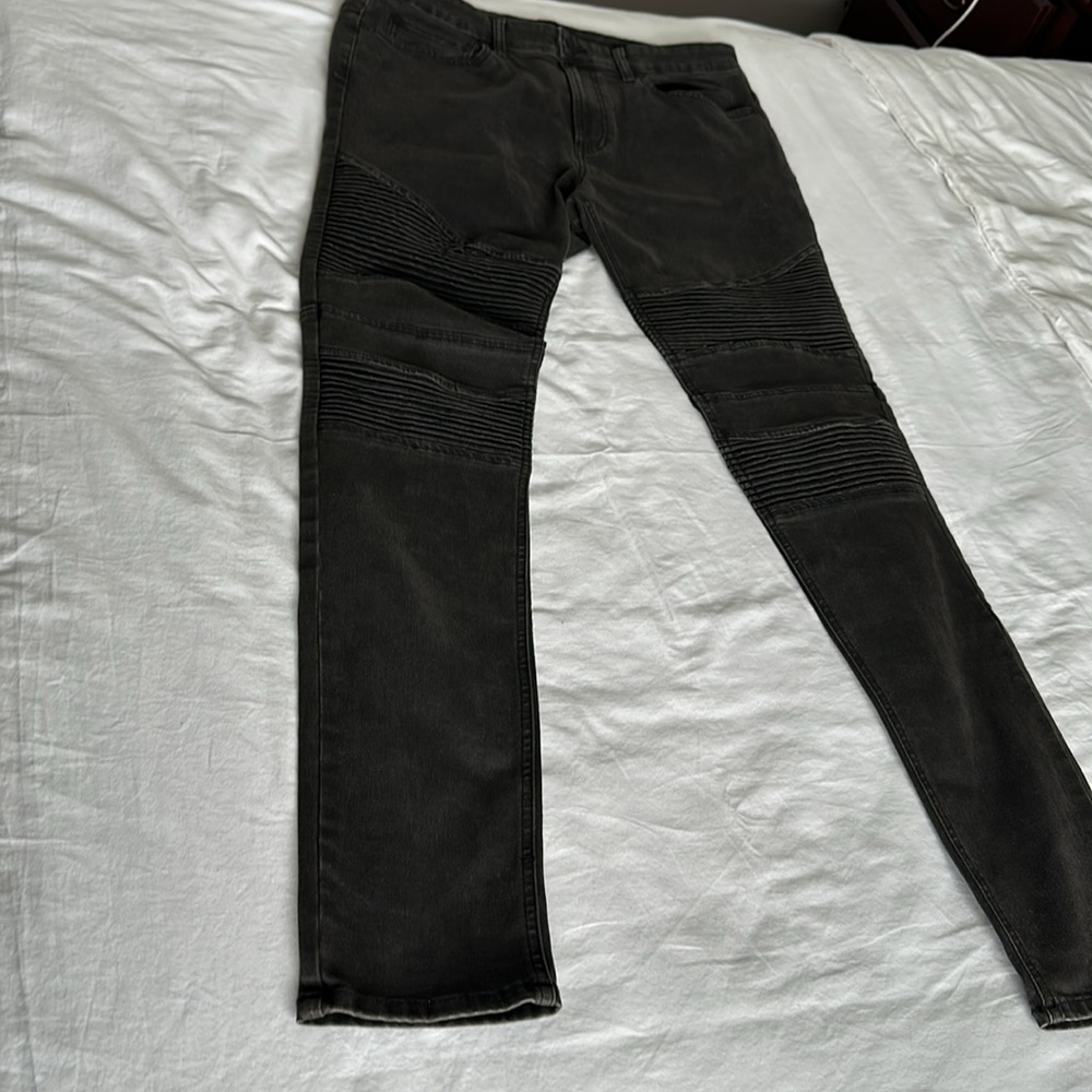 PacSun Los Angeles Biker Stacked Black Jeans